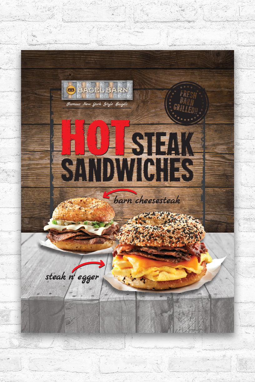 Bagel Barn Steak Sandwiches Poster