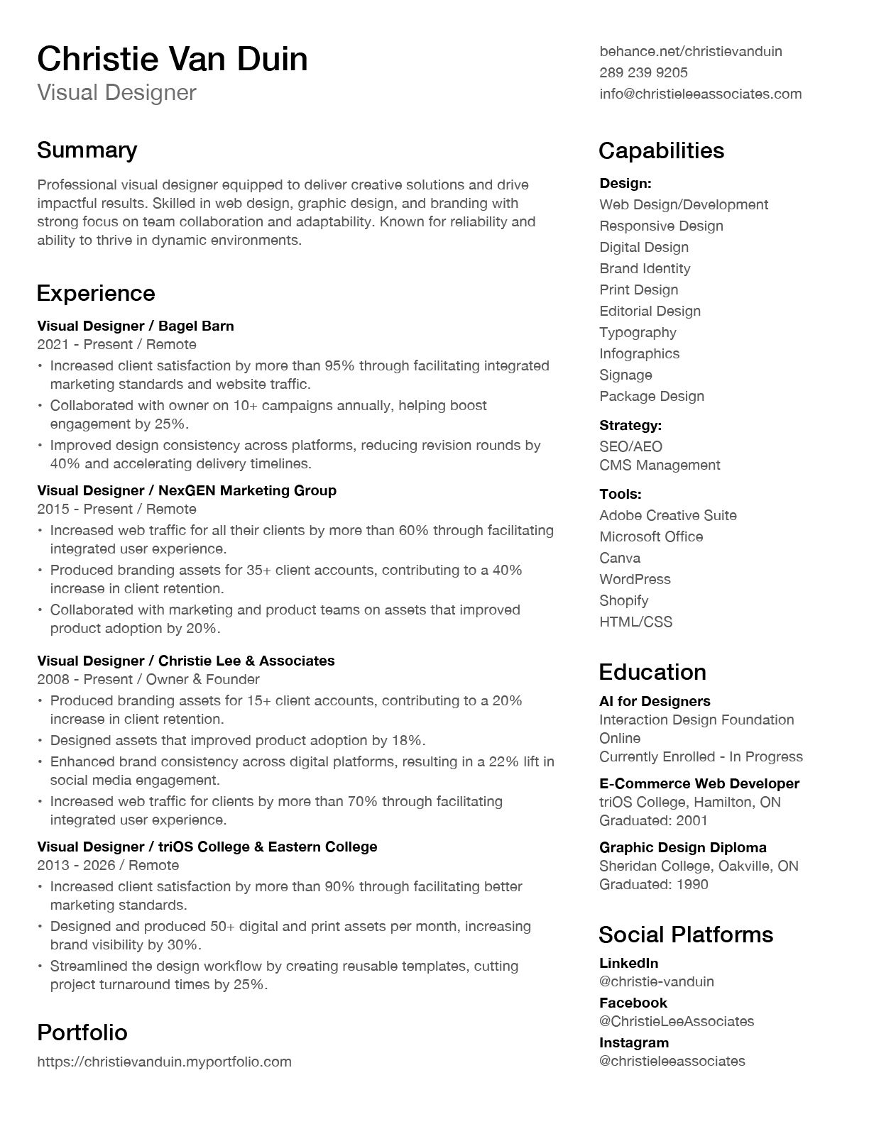 Christievanduinresume 0926 1 Christievanduinresume 0926 1